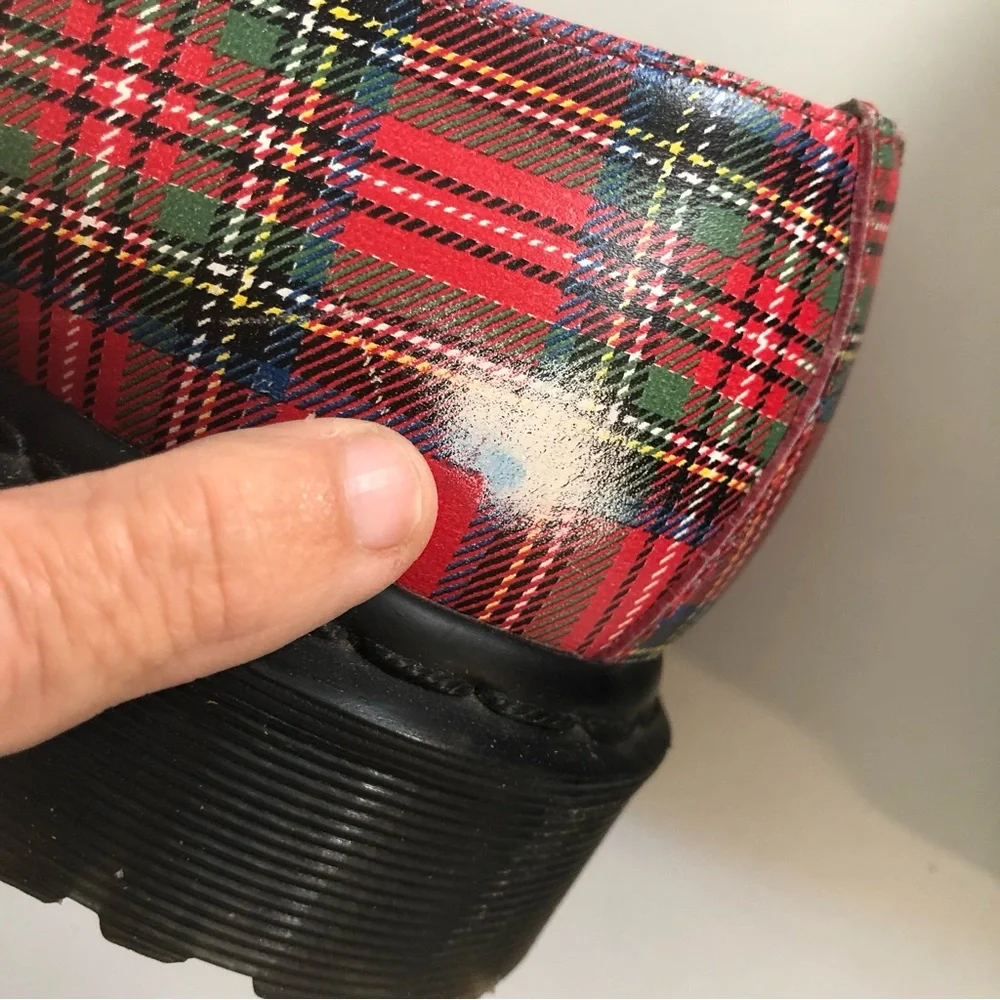 Dr Martens Ramsey River Red Tartan Creepers Womens 7 Rare Punk